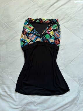 PROFILE Abstract Print Black Tank Top